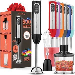 Peach Street Electric Hand Blender 500 Watt with Turbo Mode New Black
